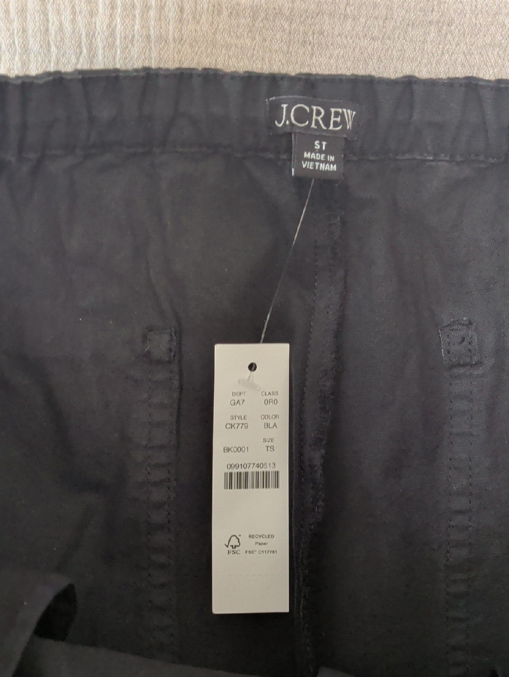 J. Crew relaxed utility pant in cotton blend Black Tall Small - Picture 5 of 6